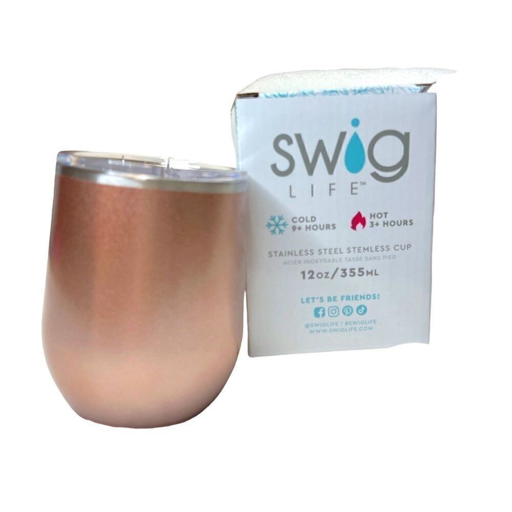 SWIG stainless steel rose gold stemless 12 oz cup NEW!